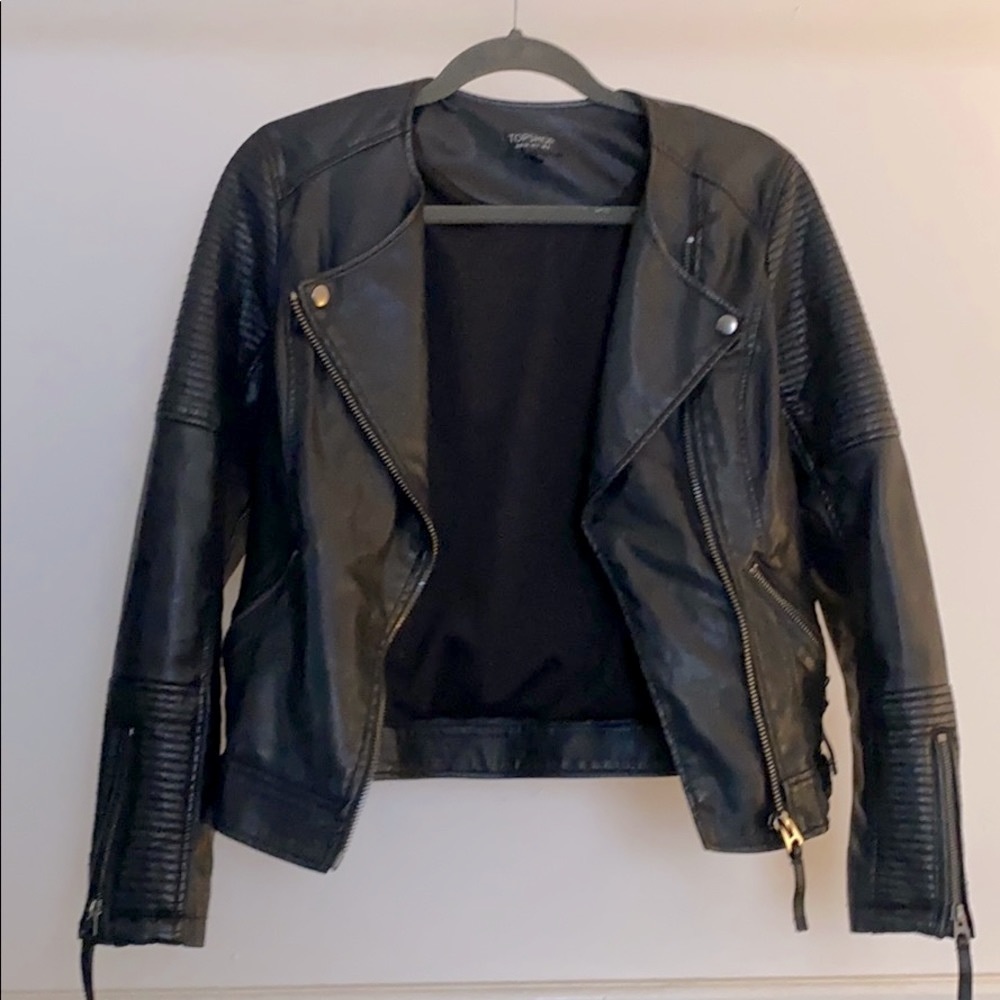 Topshop vegan leather jacket